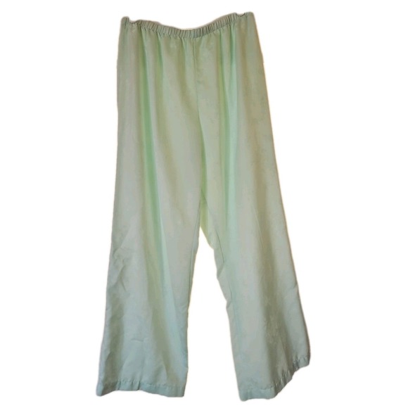 Miss Elaine Pajama Set Large Floral Jacquard 2 Piece Set Light Green - Picture 7 of 11